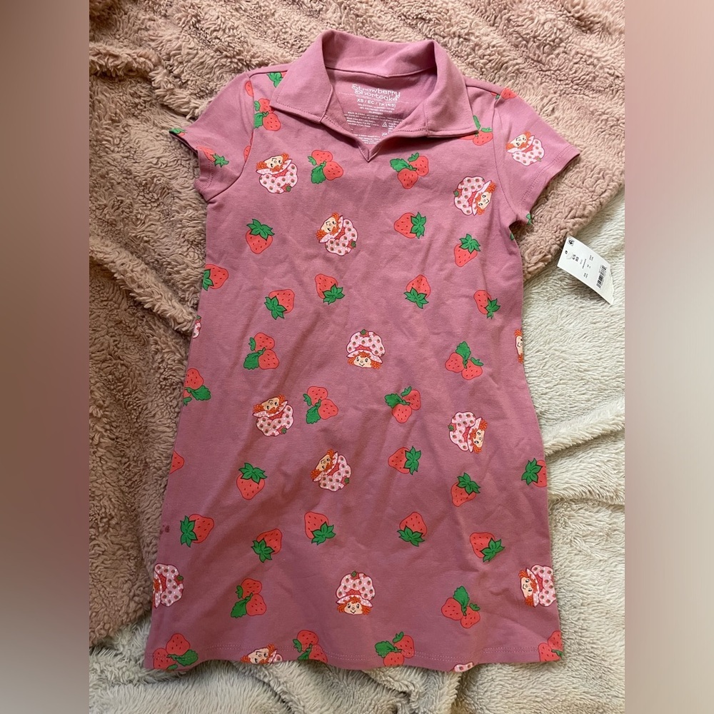 NWT Strawberry Shortcake Collared Shirt Dress